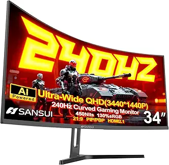 SANSUI 34 Inch 240Hz Ultrawide Displays